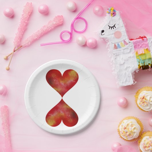 Harten Custom Papier Borden 7 in Papieren Bordje (Feest)