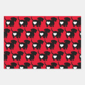 Harten Dachshunds Inpakpapier Blad Set Vel (Voorkant)