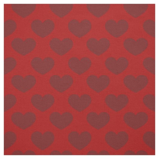 Harten diep rood patroon stof (Swatch)