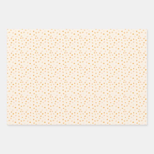 Harten - Donker Sinaasappel op licht Sinaasappel Inpakpapier Vel (Voorkant)