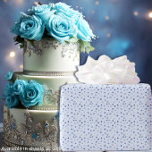 Harten - donkerdere blues op lichtblauw - rollen cadeaupapier