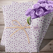 Harten - Donkerpaars op licht violet Inpakpapier Vel