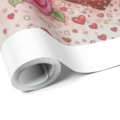 Harten & Duiven - Valentijnsdag 2026 Design Cadeaupapier (Rol Hoek)