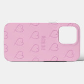 Harten Eenvoudig Handgetekende Krabbel Roze Case-Mate iPhone Case (Achterkant (horizontaal))