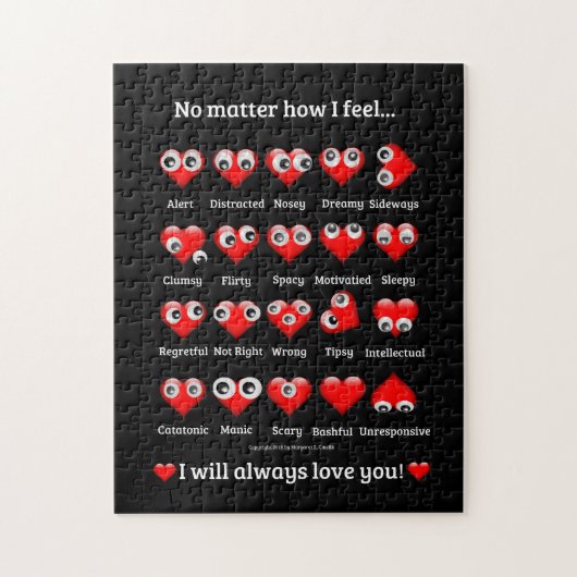Harten Emoties, Valentijn Puzzel Legpuzzel (Verticaal)