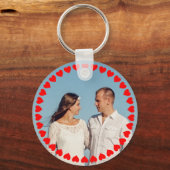 Harten en aangepaste foto sleutelhanger (Voorkant)