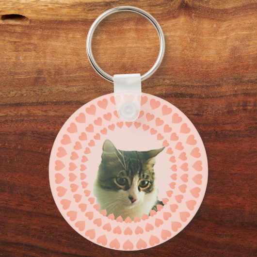 Harten en aangepaste tabletfoto sleutelhanger (Voorkant)