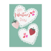 Harten en aardbeien Happy Valentines Day