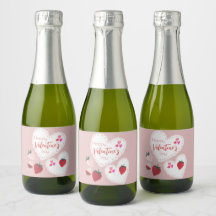 Harten en aardbeien Happy Valentines Day