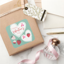 Harten en aardbeien Happy Valentines Day