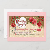 Harten en anjers  Valentijn Feestdagenkaart (Voorkant / Achterkant)