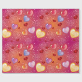 Harten en ballonnen Valentijnse  Cadeaupapier (Vlak)