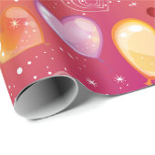 Harten en ballonnen Valentijnse  Cadeaupapier (Rol Hoek)