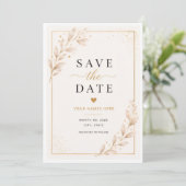 Harten en Bladeren Bewaar de Datumkaart Save The Date (Staand voorkant)
