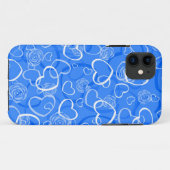 Harten en blauwe Rozen Case-Mate iPhone Case (Achterkant (horizontaal))