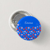 Harten en bloemen aanpasbare Button (Voorkant /achterkant)