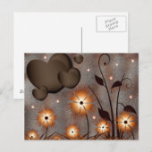 Harten en bloemen briefkaart (Voorkant / Achterkant)
