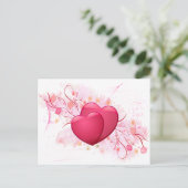 Harten en bloemen briefkaart (Staand voorkant)