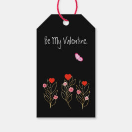 Harten en bloemen cadeaulabel