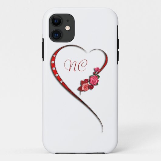 Harten en bloemen Case-Mate iPhone case (Achterkant)