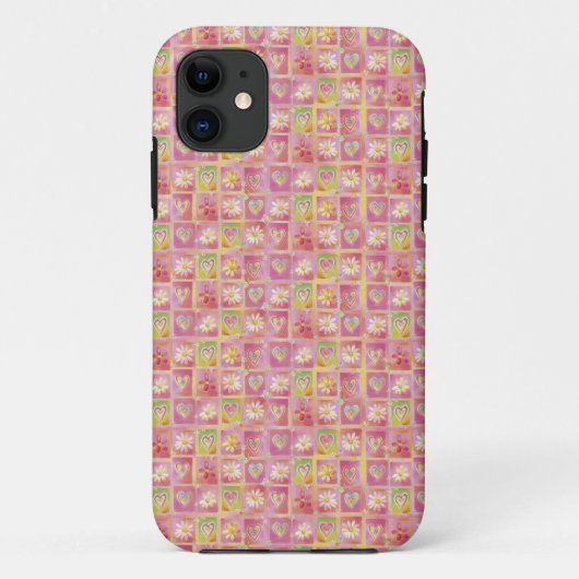 Harten en bloemen Case-Mate iPhone case (Achterkant)