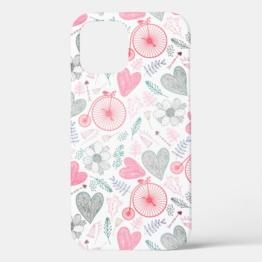 Harten en bloemen Case-Mate iPhone case (Achterkant)