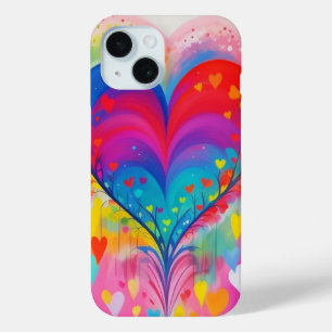harten en bloemen iPhone 15 case