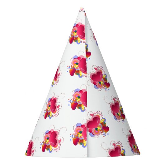 Harten en bloemen feesthoedjes (Achterkant)