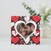 Harten en bloemen Foto Valentijnsdag (Staand voorkant)