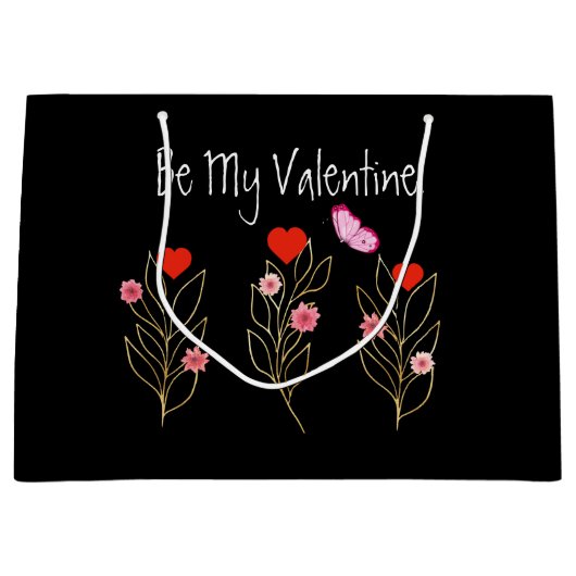 Harten en bloemen groot cadeauzakje (Voorkant)