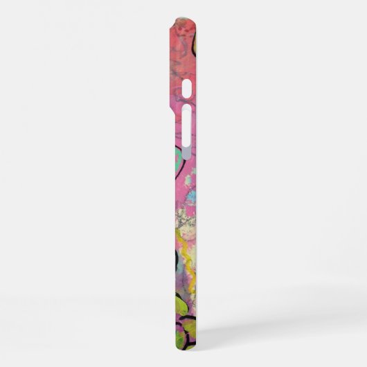 Harten en bloemen iPhone hoesje (Linkerkant)