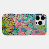 Harten en bloemen iPhone hoesje (Achterkant horizontaal)