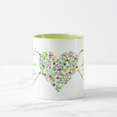 Harten en bloemen, liefdesthee mok (Midden)