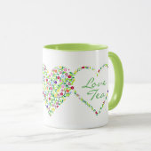 Harten en bloemen, liefdesthee mok (Voorkant rechts)