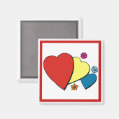 Harten en bloemen- magneet (Voorkant / Achterkant)