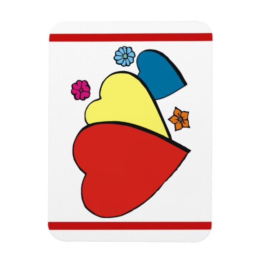 Harten en bloemen- magneet (Verticaal)