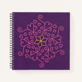 Harten en bloemen Mandala-Geïnspireerd Notitieboek (Voorkant)