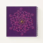 Harten en bloemen Mandala-Geïnspireerd Notitieboek (Achterkant)