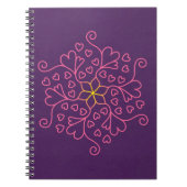 Harten en bloemen Mandala-Geïnspireerd Notitieboek (Voorkant)