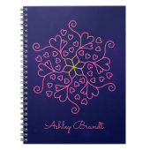 Harten en bloemen Mandala-Geïnspireerd Notitieboek (Voorkant)