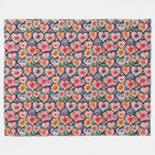 Harten en bloemen, meisjeskamer fleece deken (Voorkant (Horizontaal))