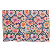 Harten en bloemen, meisjeskamer kussensloop (Voorkant)