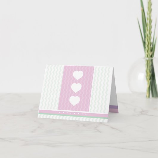 Harten en bloemen Notecard - multifunctioneel Bedankkaart (Voorkant)