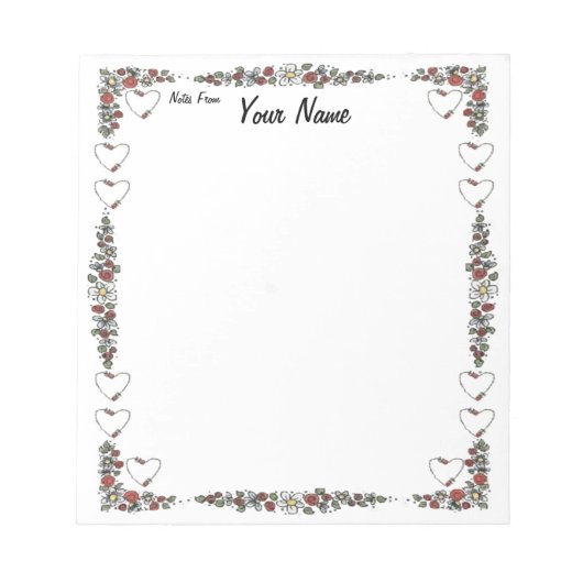 Harten en bloemen notitieblok (Voorkant)