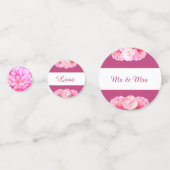 Harten en bloemen op roos goud en witte bruiloft confetti (Voorkanten)