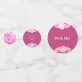 Harten en bloemen op roos gouden bruiloft confetti (Voorkanten)