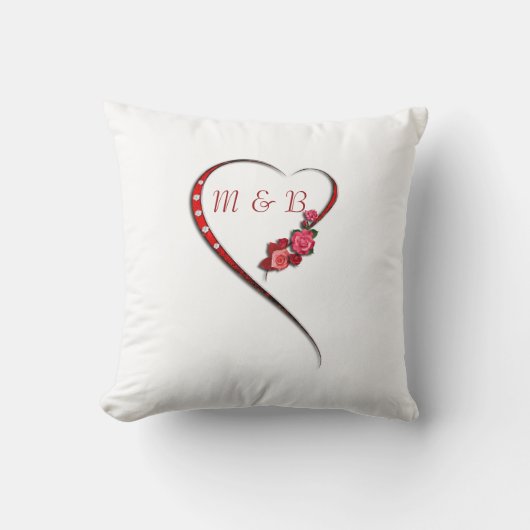 Harten en bloemen Pillow Kussen (Voorkant)