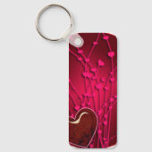 Harten en bloemen Premium-Sleutelhanger Sleutelhanger (Voorkant)