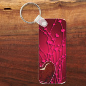 Harten en bloemen Premium-Sleutelhanger Sleutelhanger (Voorkant)