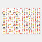 Harten en bloemen rood en zwart Schattige minimali Inpakpapier Vel (Voorkant)